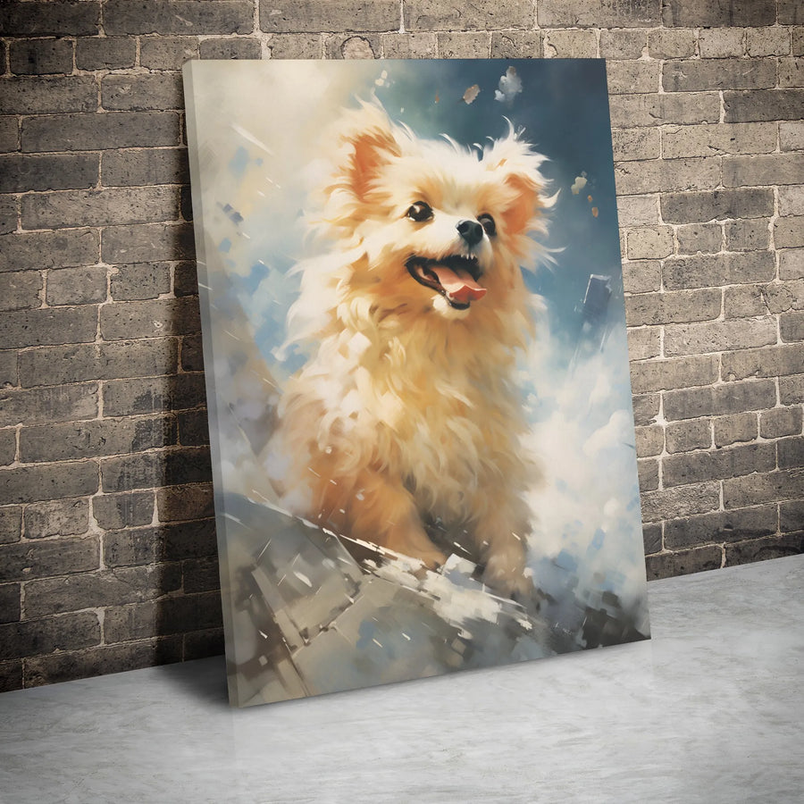 Pomeranian Dog Canvas Wall Art | Painterly Impressionist Portrait | Premium Gallery Wrapped Decor | Gift for Dog Lovers