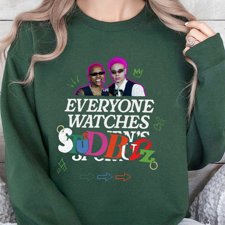 Everyone Watches Studbudz Sweatshirt, Gift For Her, Womens Basketball Sweatshirt, Women'S Clothing, Womens Sports, Basketball Sweatshirt