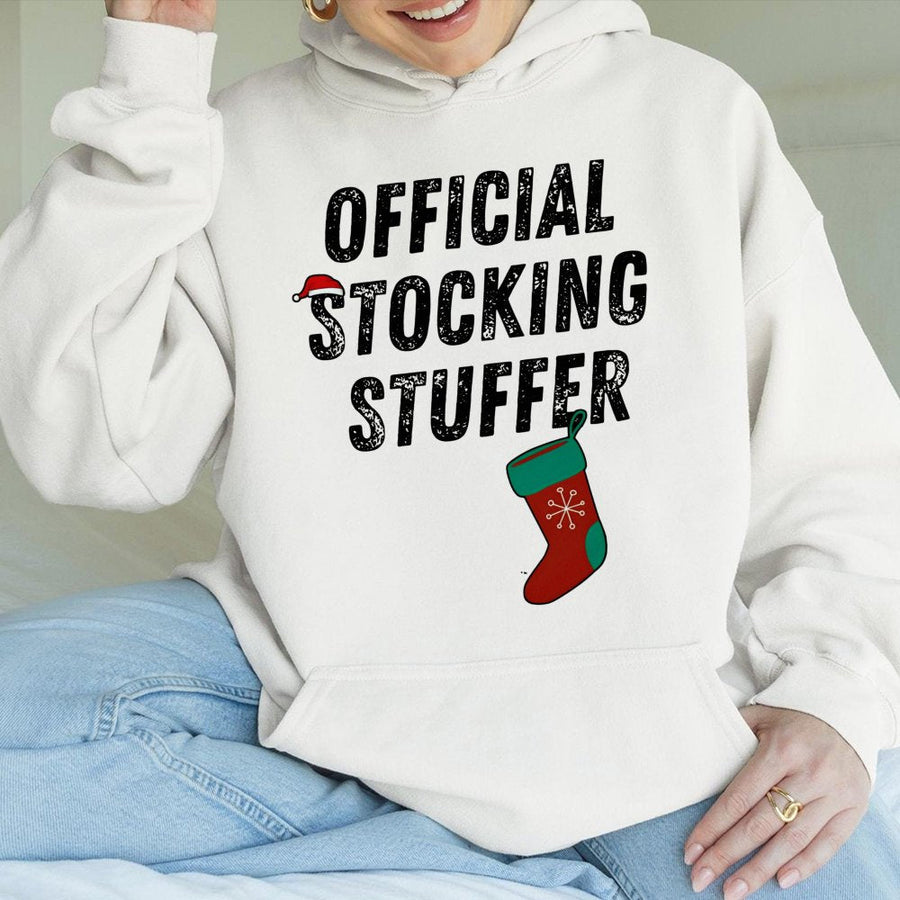 Stocking Stuffer Hoodie | Funny Christmas Quote Sweatshirt | Cotton-Polyester Blend | Festive Holiday Gift for Him and Her