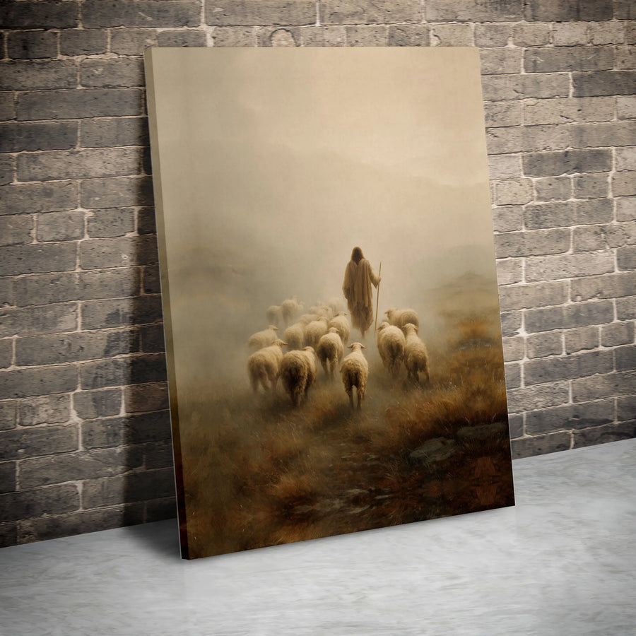Jesus The Good Shepherd Canvas Print | Religious Christian Wall Art | Premium Fade-Resistant Gallery Wrap | Meaningful Home Decor Gift