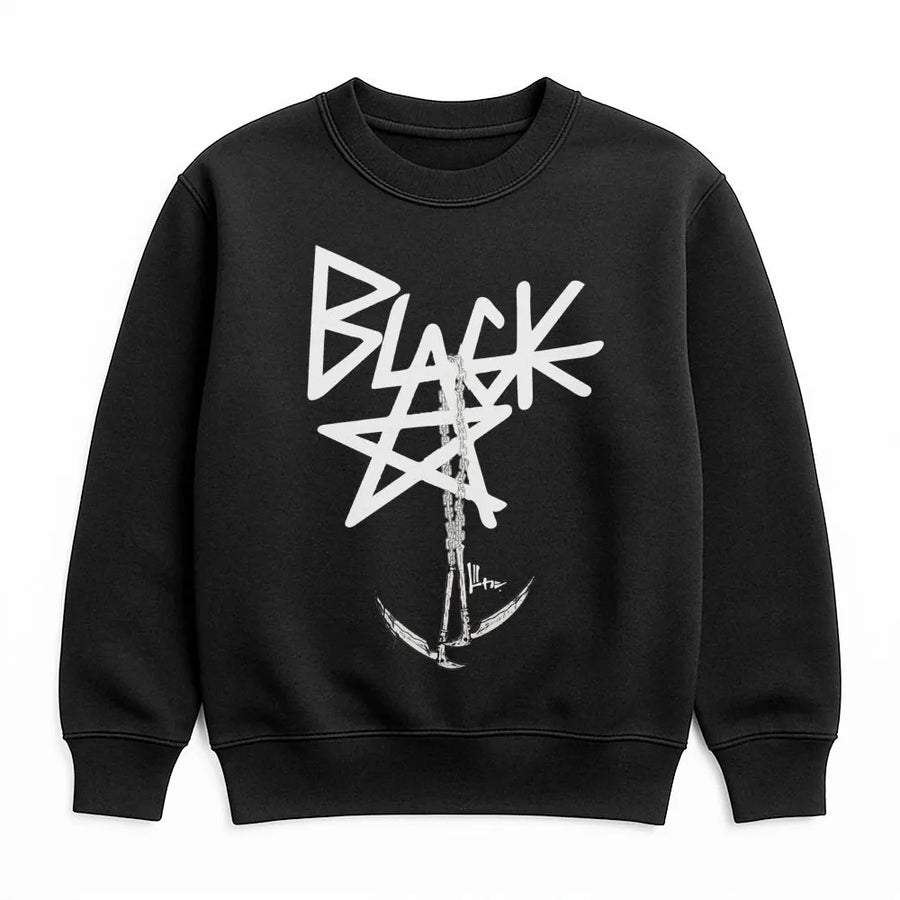 Black Star Anchor Sweatshirt | Edgy Nautical Graphic Streetwear | Premium Cotton Blend | Unisex Gothic Ocean Theme Gift