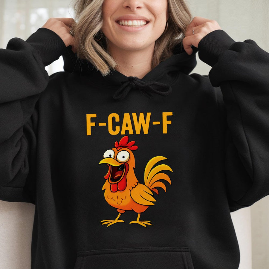 Funny Chicken Hoodie | Goofy Rooster Cartoon Graphic | Premium Cotton Blend Pullover | Humorous Animal Gift for Men and Women
