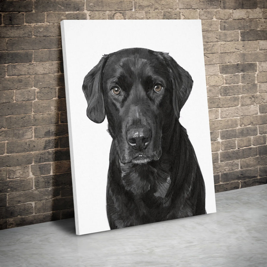 Black Labrador Retriever Wall Art | Minimalist Dog Portrait Canvas | Premium Fade-Resistant Print | Gift for Dog Lovers & Pet Owners