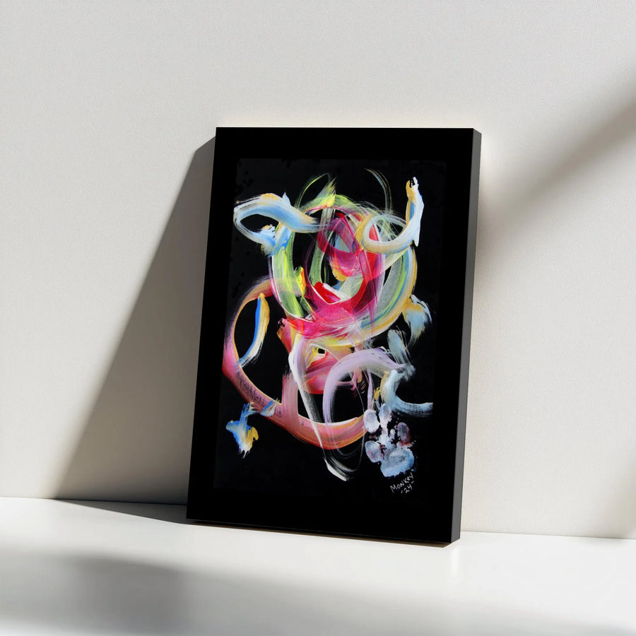 Abstract Canvas Wall Art | Colorful Swirling Brushstrokes Print | Premium Gallery Wrapped 1.25" Frame | Modern Home Office Decor Gift