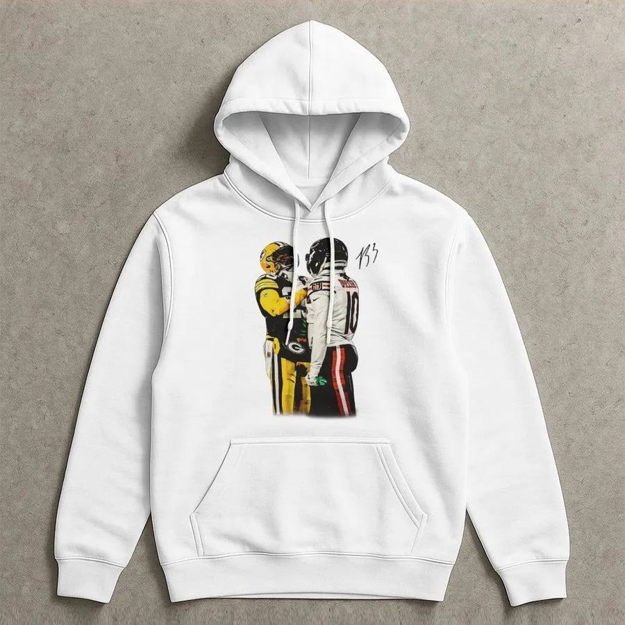 Football Rivalry Hoodie | College Player Graphic | Soft Cotton-Polyester Blend | Premium Gift for Sports Fans and Football Collectors