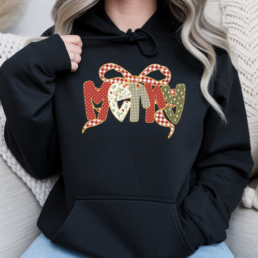 Merry Christmas Hoodie | Coquette Aesthetic Holiday Bow Design | Cotton-Poly Premium Blend | Cute Festive Gift for Women & Girls