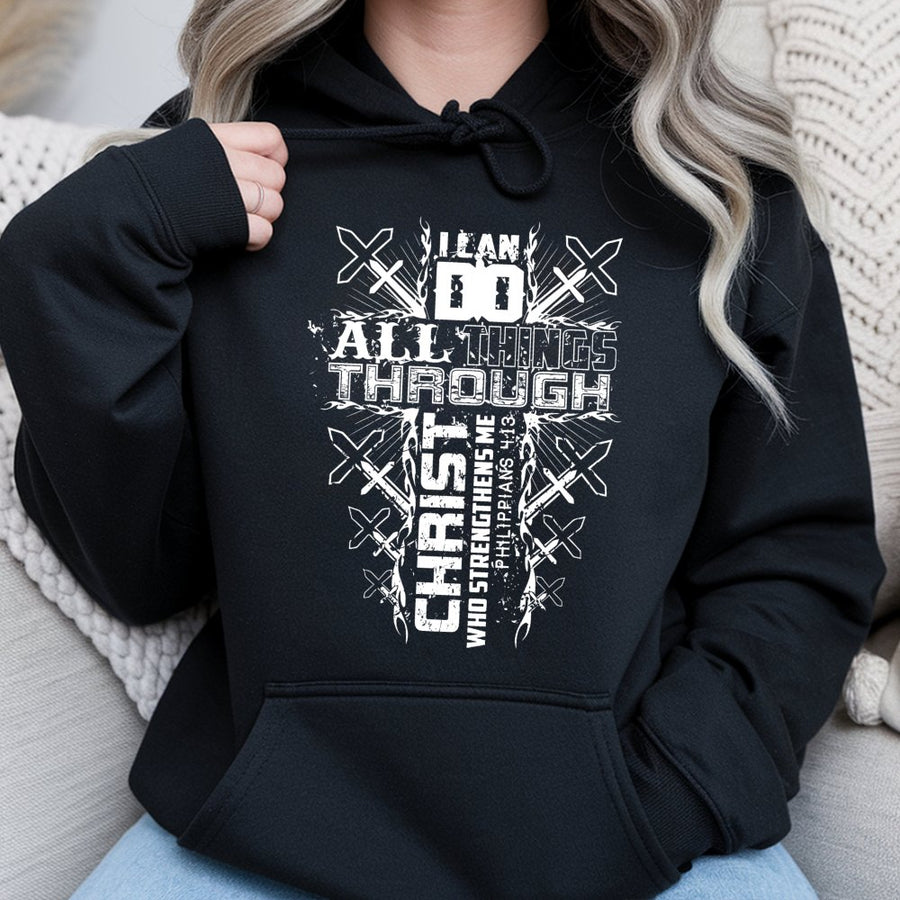 I Can Do All Things Through Christ Hoodie | Philippians 4:13 Scripture Verse | Premium Unisex Christian Apparel | Religious Faith Gift for Men & Women
