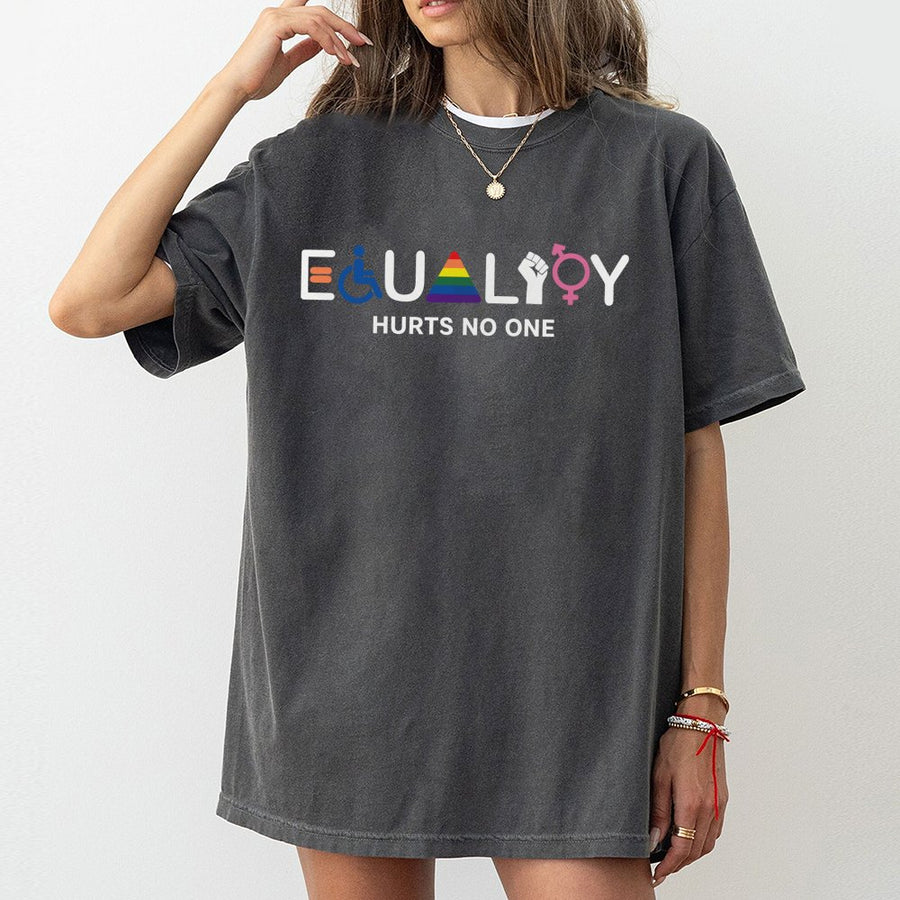 Equality Hurts No One T-Shirt | Inclusive LGBTQ Pride Graphic | 100% Cotton Premium Tee | Human Rights Advocacy Gift for All