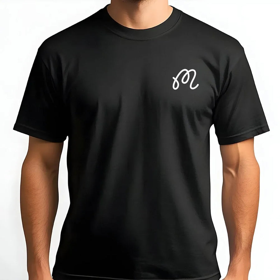 Minimalist T-Shirt | Simple Cursive Left Chest Graphic | Premium Cotton Blend Sweatshirt | Unisex Casual Streetwear Gift