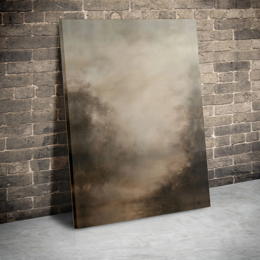 Moody Abstract Landscape Wall Art | Earthy Neutral Tones Minimalist Print | Premium Gallery Wrapped Canvas | Modern Home & Office Decor