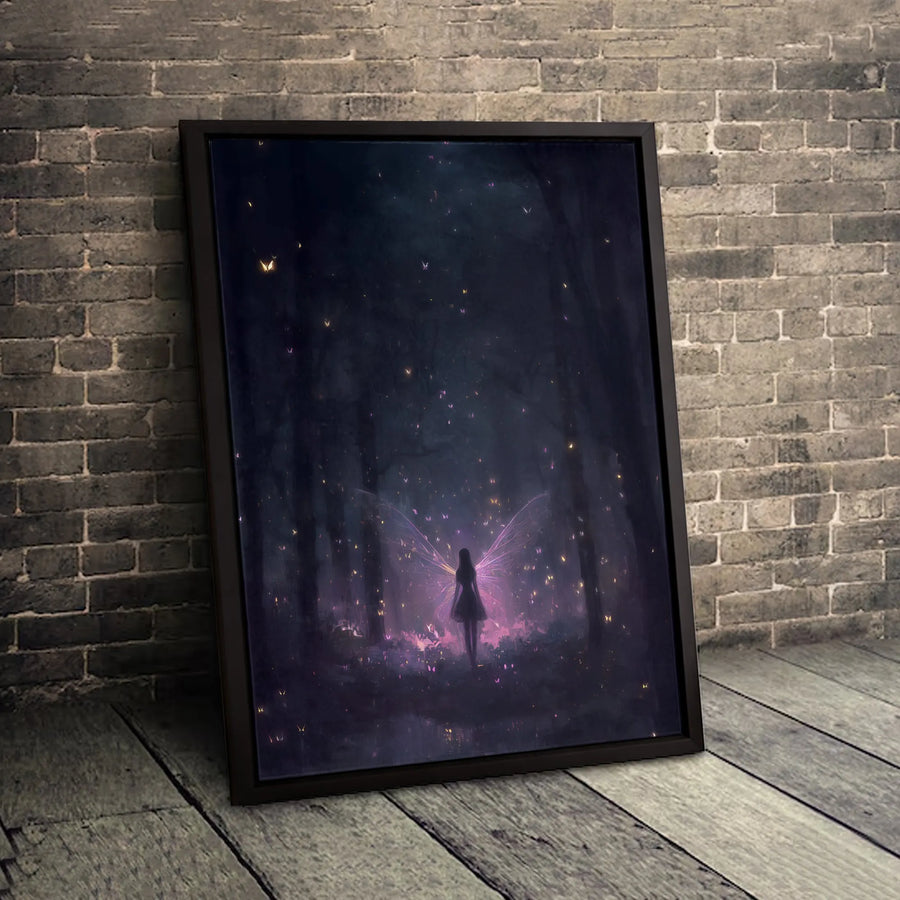 Enchanted Fairy Forest Canvas Print | Magical Glowing Wing Wall Art | Premium Gallery Wrapped Decor | Fantasy Room Gift for Girls