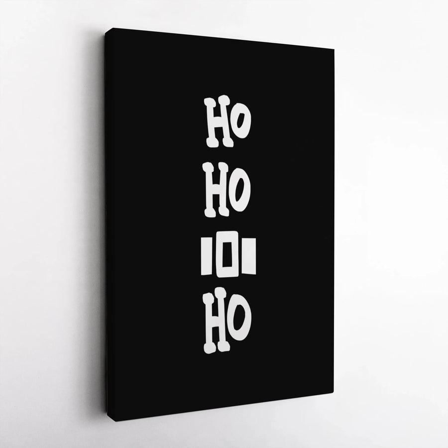 Ho Ho Ho Christmas Wall Art | Minimalist Typographic Canvas Print | Premium Fade-Resistant Decor | Festive Holiday Home Gift