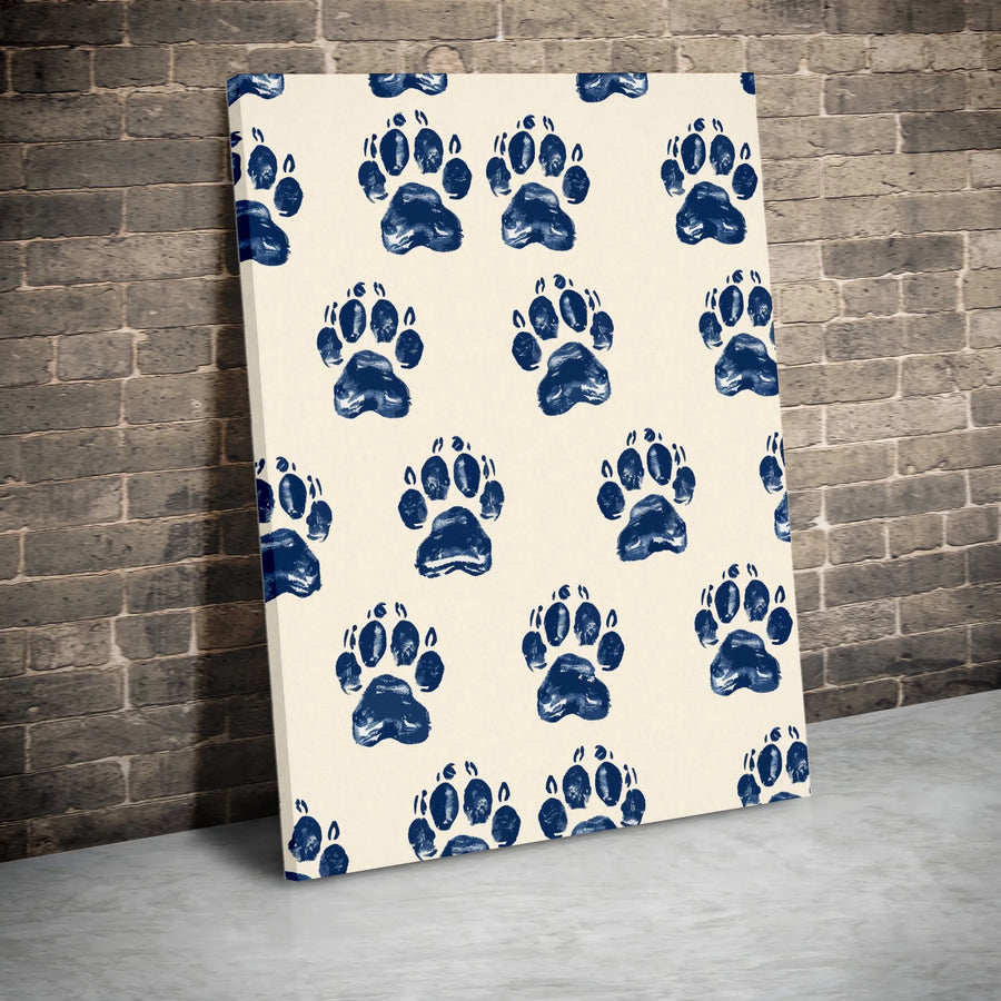 Dog Paw Print Canvas | Minimalist Paw Pattern Wall Art | Premium Gallery Wrapped Canvas | Home Decor Gift for Dog Mom or Dad