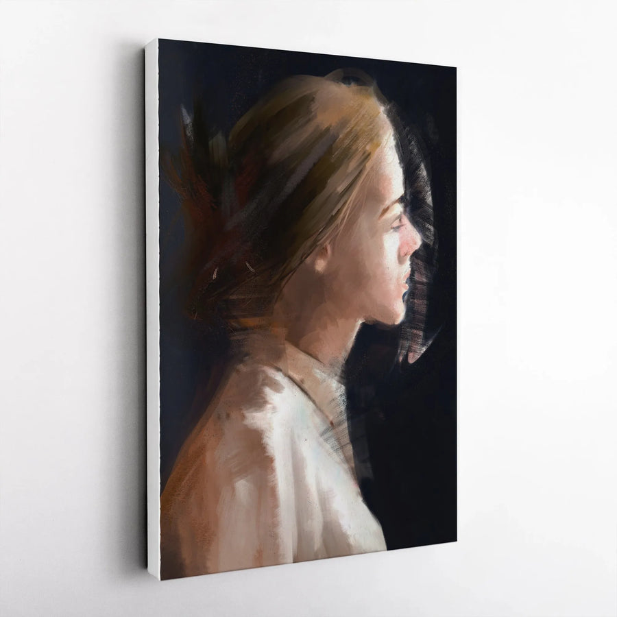 Female Portrait Vertical Canvas | Modern Figurative Painting | Premium Gallery Wrapped Canvas | Contemporary Home & Office Decor Gift
