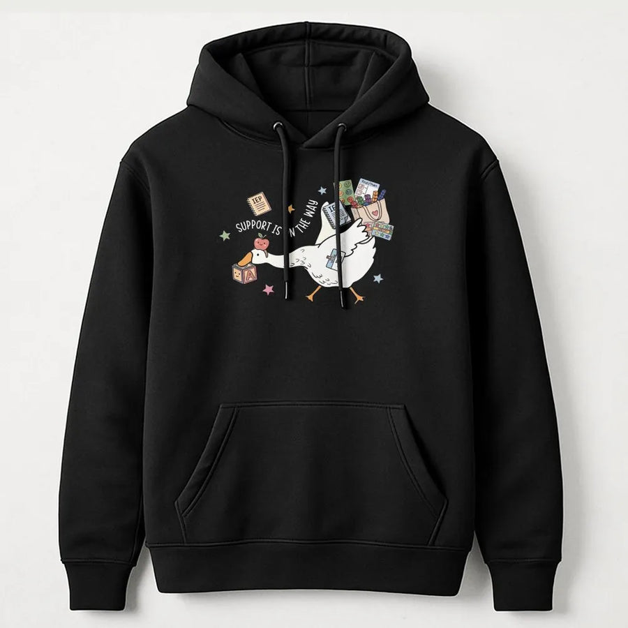 Silly Goose SPED Teacher Hoodie | Funny Cartoon Support Design | Premium Cotton Blend | Special Education Teacher Appreciation Gift