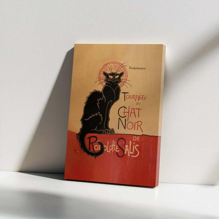Le Chat Noir Canvas Art | Vintage French Poster Wall Decor | Premium Gallery Wrap Print | Artistic Gift for Cat Lovers & History Buffs