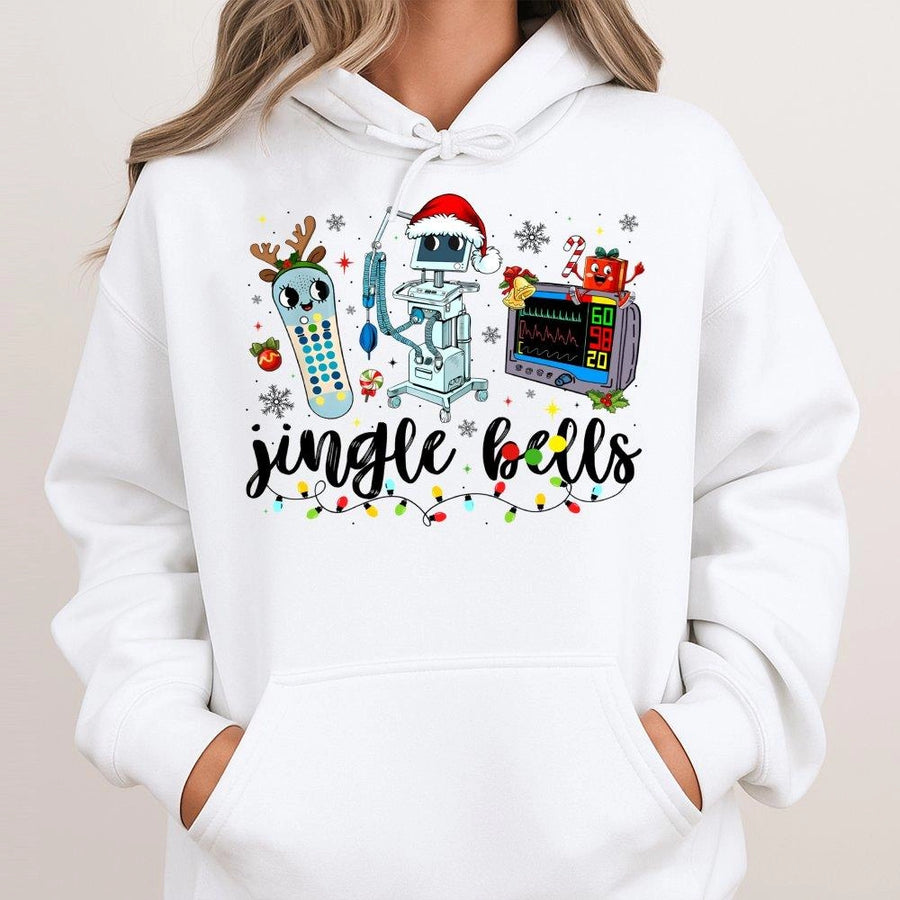 Nurse Christmas Hoodie | Cute Medical Equipment Festive Print | Premium Cotton-Blend Sweatshirt | Holiday Gift for Nurses and Nursing Students