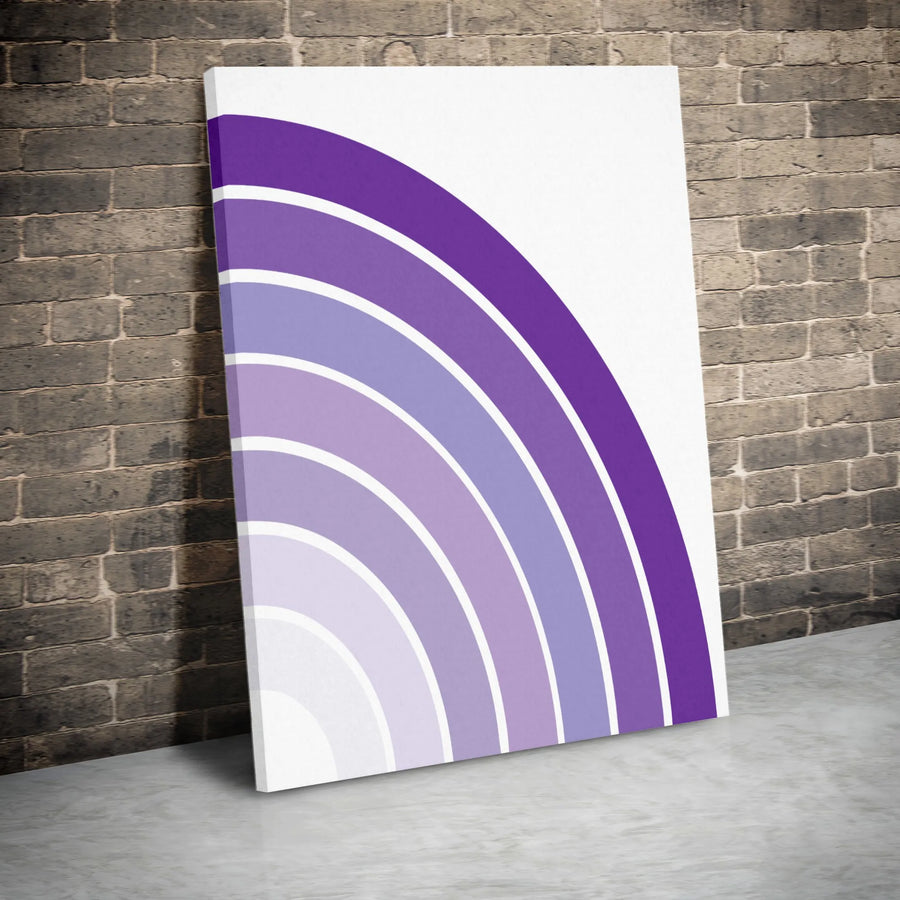 Purple Rainbow Arc Canvas Wall Art | Minimalist Geometric Abstract Print | Premium Gallery-Wrapped Decor | Modern Living Room Gift