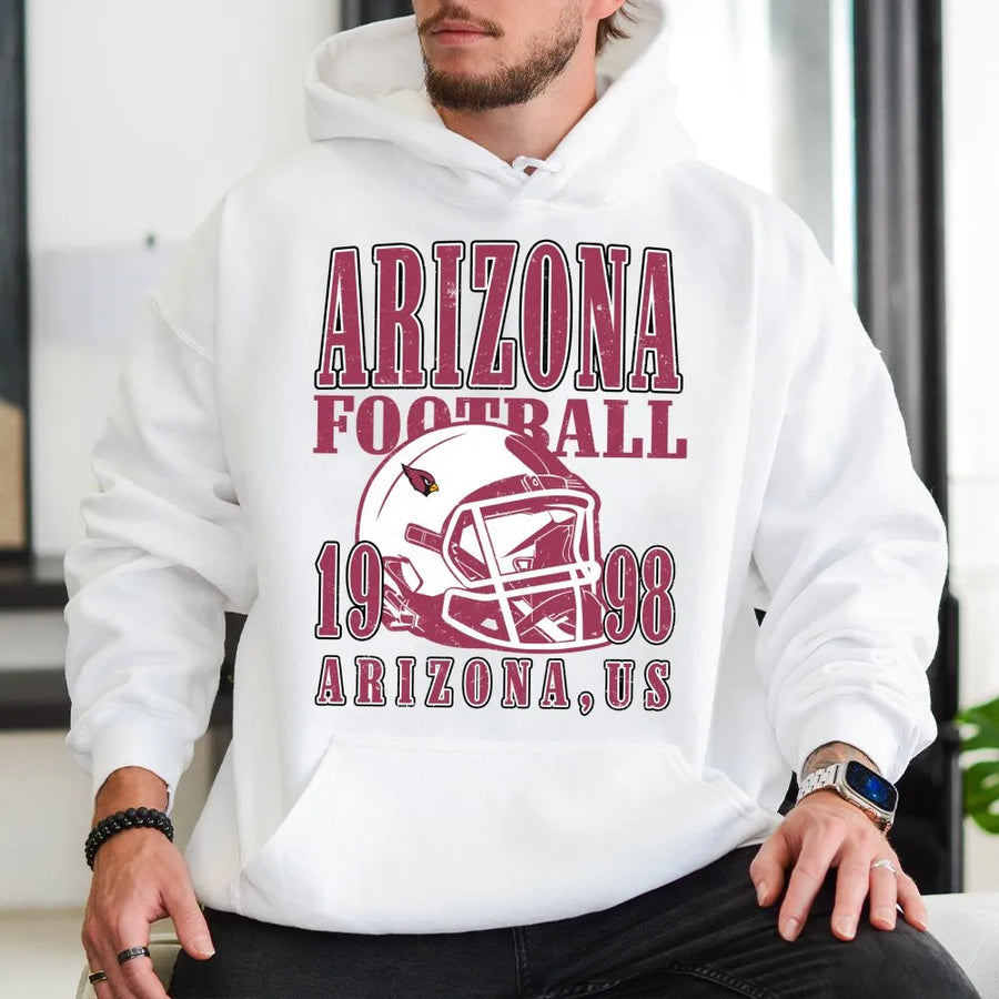 Arizona Football 1998 Arizona, Us With Arizona Cardinals Football Helmet Hoodie