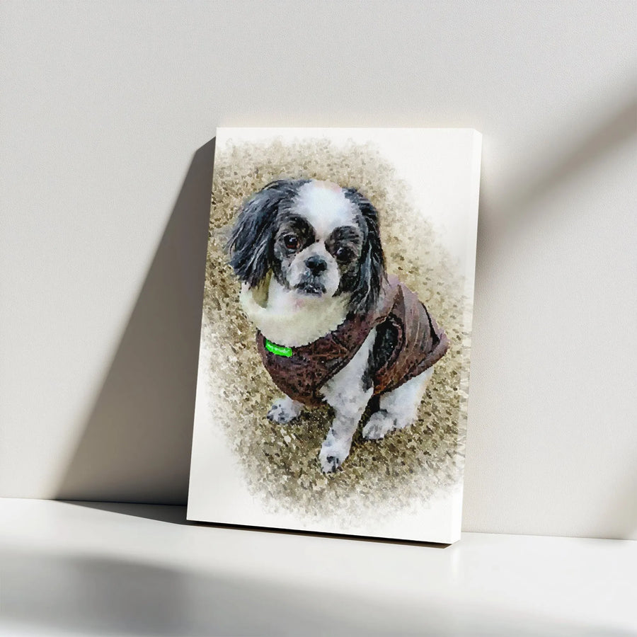 Watercolor Shih Tzu Canvas Print | Artistic Dog Portrait Wall Art | Premium Thick Gallery Wrap | Gift for Dog Mom, Pet Lover Home Decor