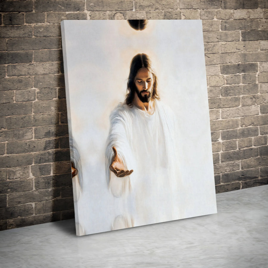 Jesus Christ Canvas Print | Come Unto Me Outstretched Hand Art | Premium Gallery-Wrapped Wall Decor | Religious Home Gift for Christians