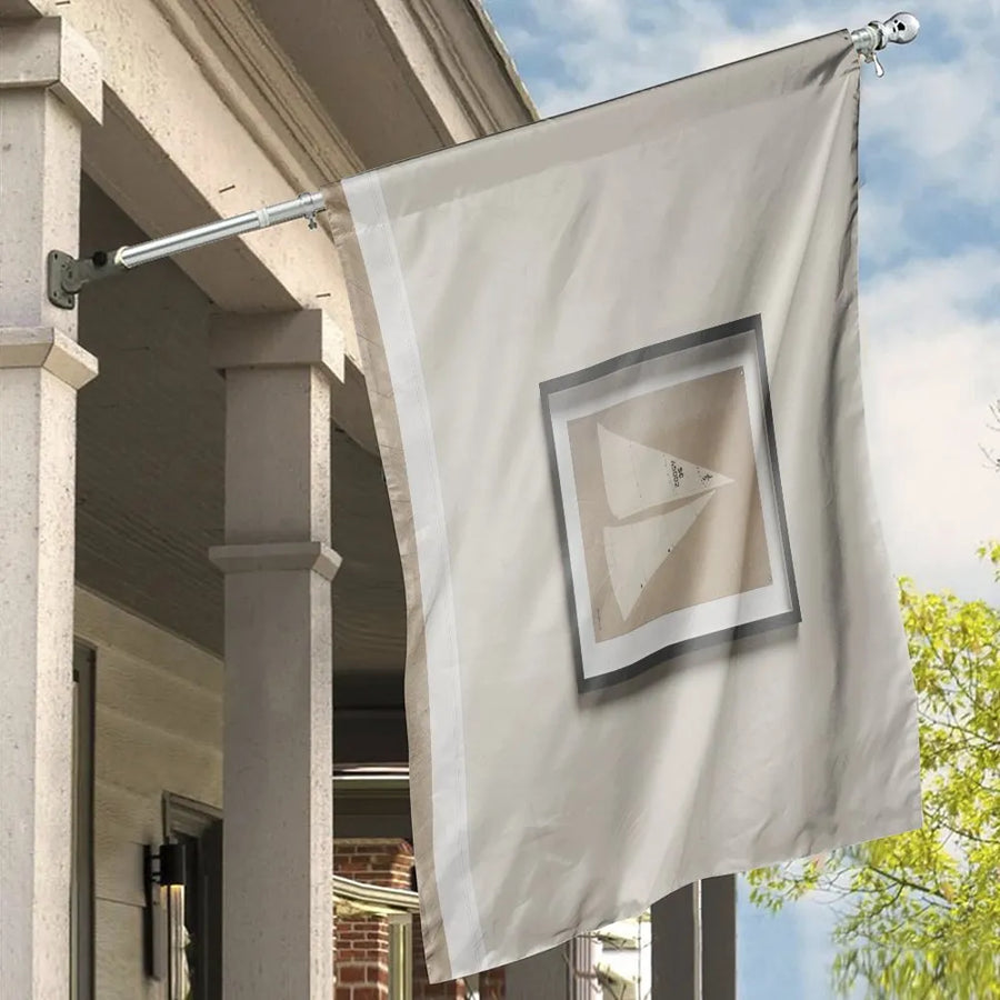 Abstract Sail Art House Flag | Minimalist Sail Pattern Design | Weather-Resistant Double Sided Fabric | Porch Decor Gift for Sailors