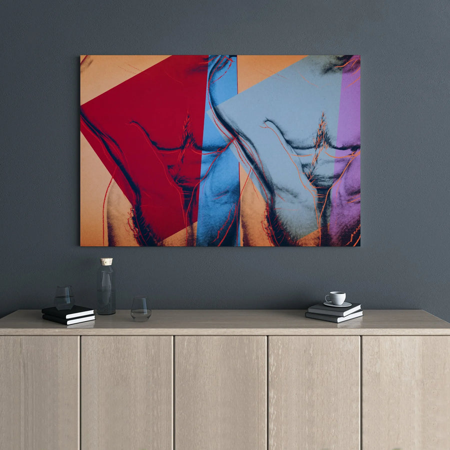 Male Torso Canvas Art | Abstract Pop Art Geometric Print | Premium Gallery Wrap 1.25 inch | Modern Bedroom Decor for Men