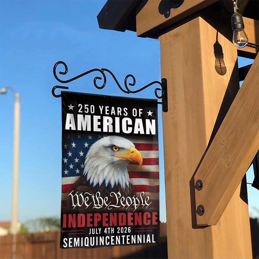 American Independence Garden Flag | 250 Years Semiquincentennial Bald Eagle Design | Weather-Resistant Polyester | Patriotic Home Decor Gift