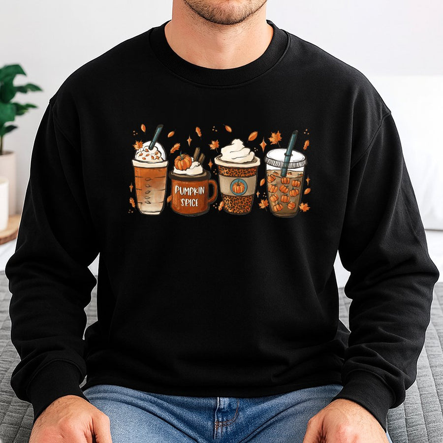 Pumpkin Spice Sweatshirt | Cozy Coffee Fall Aesthetic Design | Premium Cotton Polyester Blend | Autumn Outfit Gift for Women & Coffee Lovers