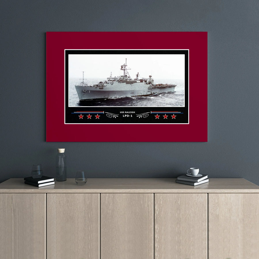 USS Raleigh LPD-1 Ship Canvas Print | US Navy Amphibious Transport Dock | Gallery Wrap Wall Art | Military History Collector's Gift