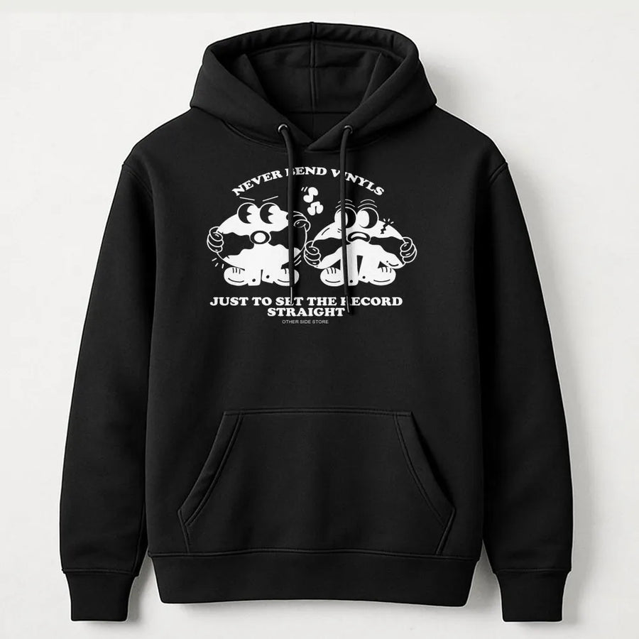 Vinyl Record Hoodie | Never Bend Vinyls Retro Graphic | Premium Cotton Blend | Music Lover Gift For Audiophiles & Musicians