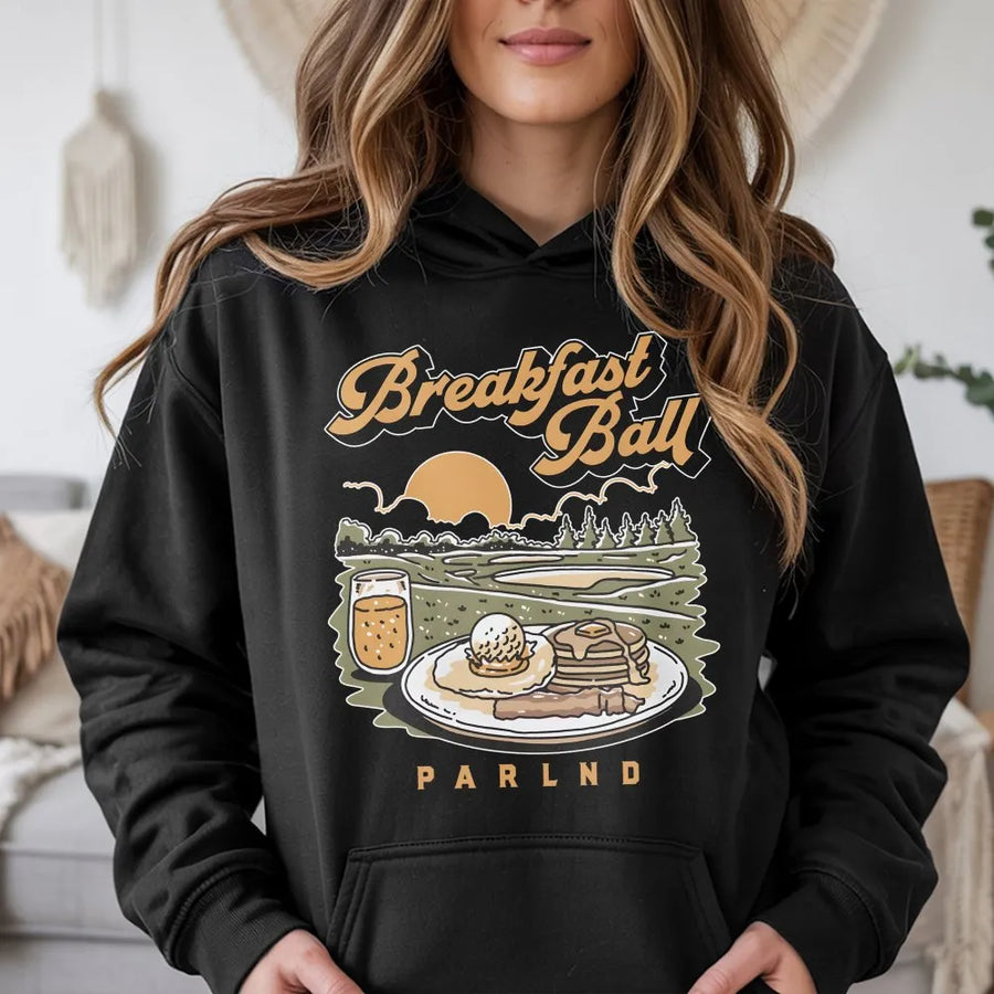 Breakfast Ball Golf Hoodie | Funny Golfing Graphic Pullover | Soft Cotton-Poly Blend | Premium Golf Gift For Men And Women