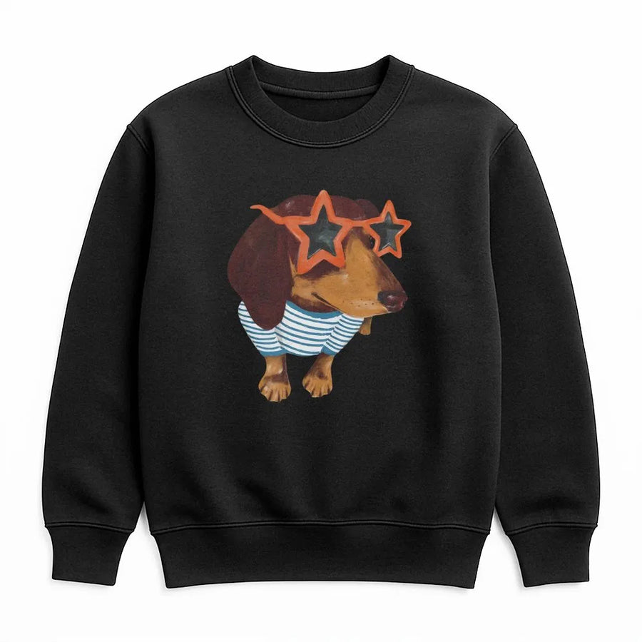 Cool Dachshund Sweatshirt | Funny Wiener Dog Graphic Art | Premium Cotton Blend Cozy Pullover | Unique Gift for Dog Lovers