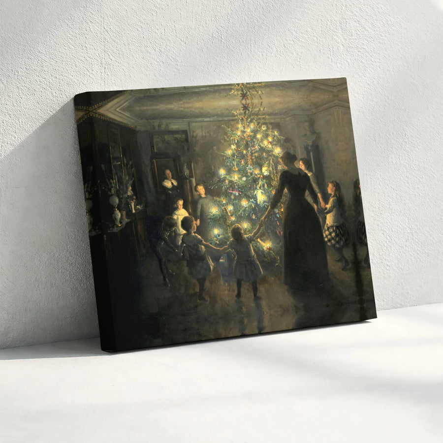 Silent Night Canvas Print | Viggo Johansen Christmas Painting | Gallery Quality 1.25 Inch Wrap | Classic Holiday Wall Art For Living Room Decor