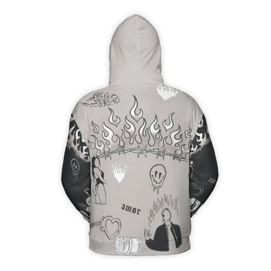 Trust No One Hoodie | Graffiti Urban Streetwear Graphic | All-Over Print Polyester | Unisex Hip Hop Style Gift for Him and Her