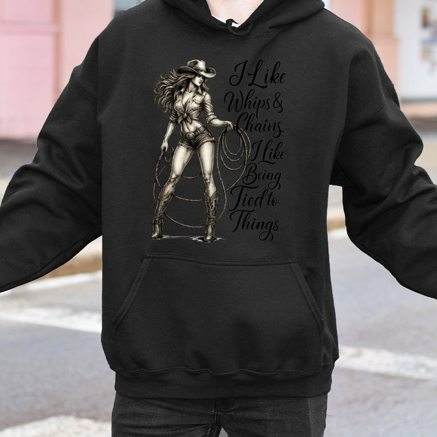 Cowgirl Graphic Hoodie | Western Rodeo Lasso Design | Premium Cotton Blend | Gift for Country Music Fans