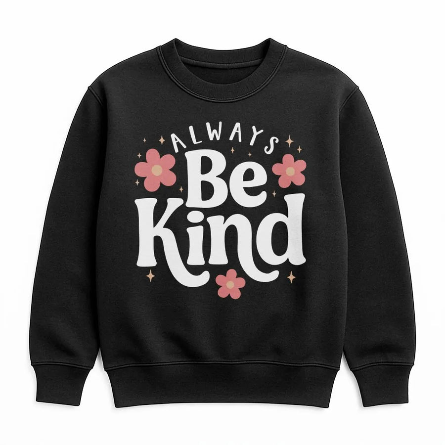 Be Kind Sweatshirt | Retro Floral Positive Quote Graphic Tee | Soft Cotton Unisex Top | Inspirational Gift for Women and Teachers