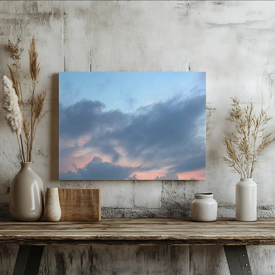 Cloudscape Canvas Wall Art | Pastel Sunset Cloud Photography | Premium Gallery Wrap Canvas | Modern Home Decor Gift