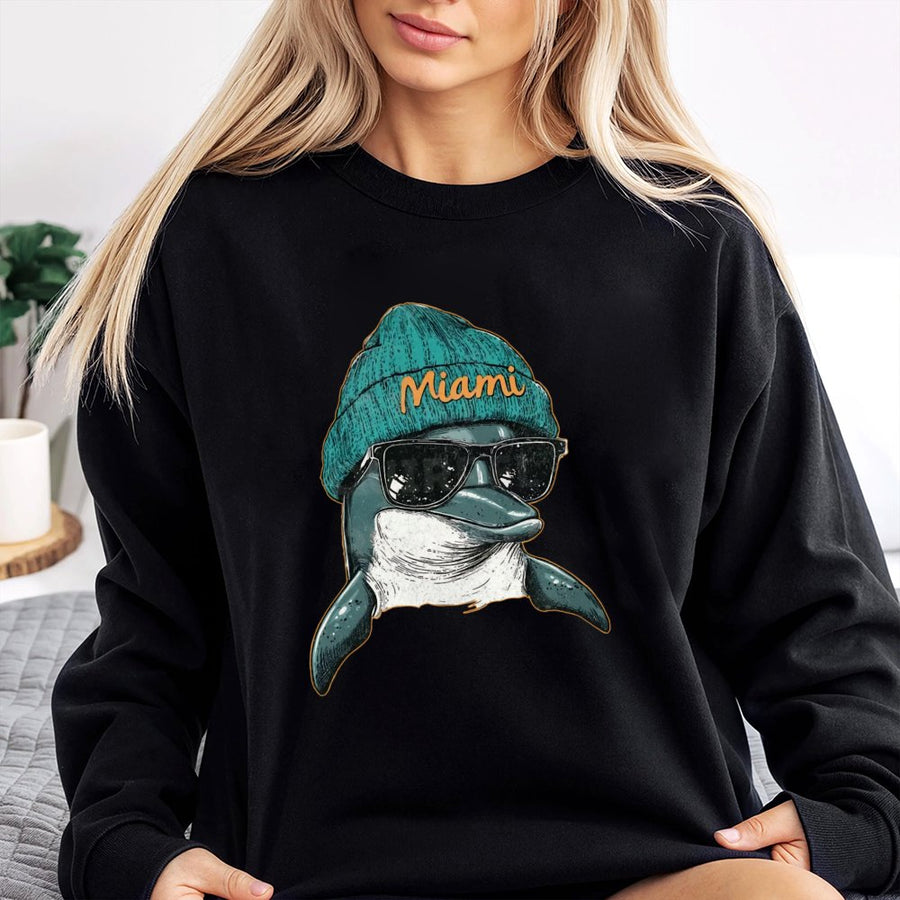 Miami Dolphins Football Sweatshirt Miami Mascot Miami Hometown Miami Spirit Animal Sweatshirt