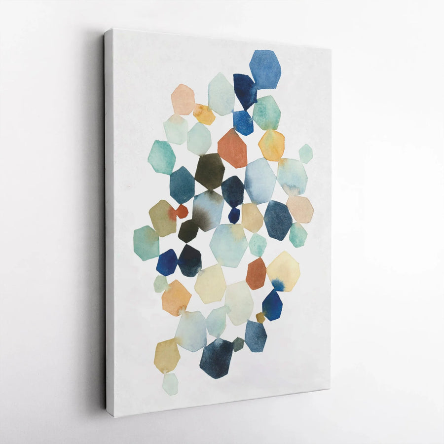 Abstract Geometric Canvas Art | Watercolor Hexagon Wall Print | Premium Fade-Resistant Ink | Modern Home Office Decor Gift