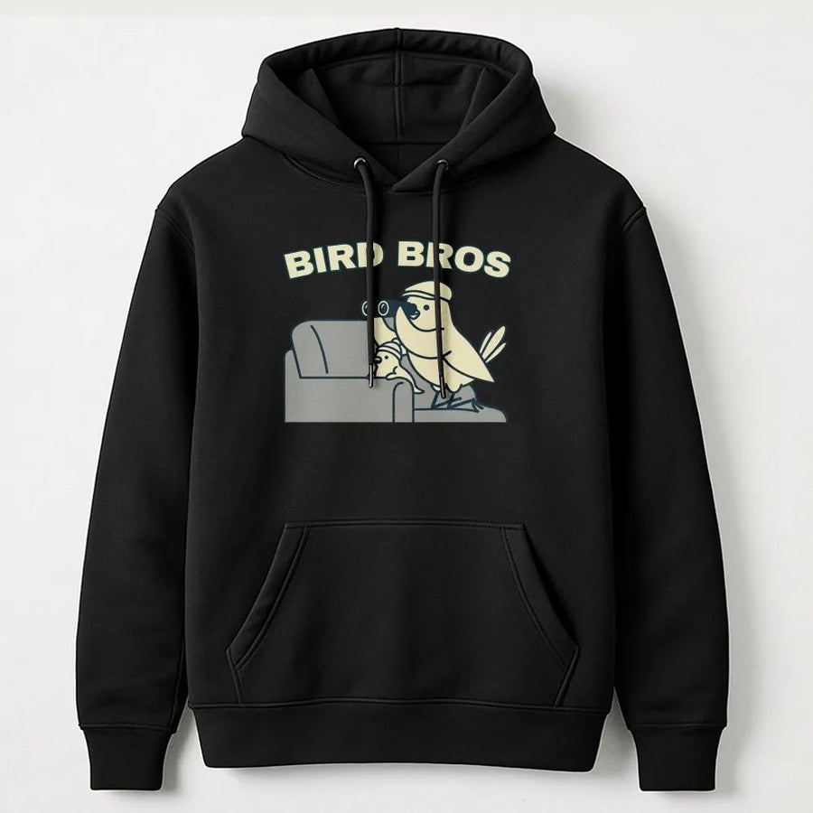 Bird Bros Hoodie | Funny Cartoon Bird Watching Graphic | Soft Cotton-Blend Pullover | Unique Nature Lover Gift for Birdwatchers