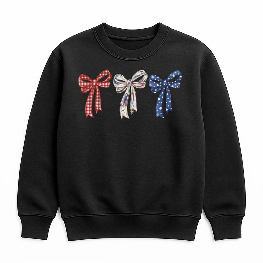 Patriotic Coquette Bow Sweatshirt | America 250 Years Graphic | Soft Cotton Blend | 4th of July Gift for Women