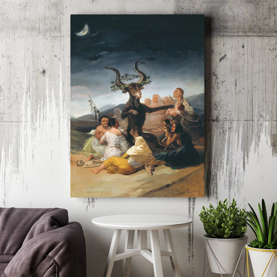 Witches' Sabbath by Francisco Goya | Fine Art Wall Decor | Gallery-Wrapped Canvas Print | Dark Academia Gothic Home Gift