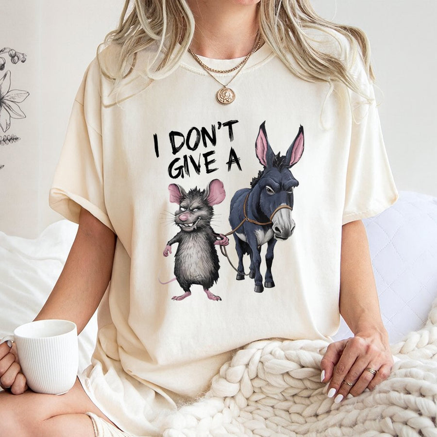 I Don't Give A Rat's Ass T-Shirt | Funny Pun Graphic Tee | 100% Cotton Premium Quality | Sarcastic Slogan Gift for Men and Women