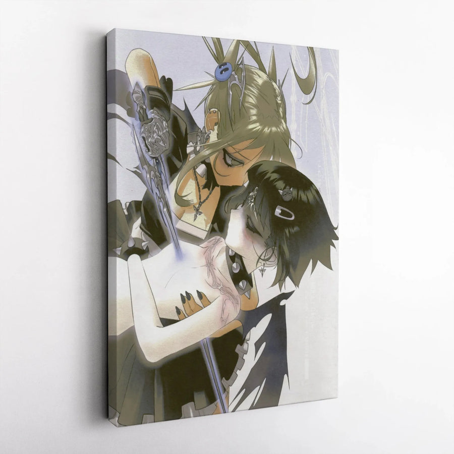 Anime Girl Sword Canvas Print | Aesthetic Cyberpunk Manga Wall Art | Gallery Wrapped Premium Decor | Gift for Otaku & Anime Fans