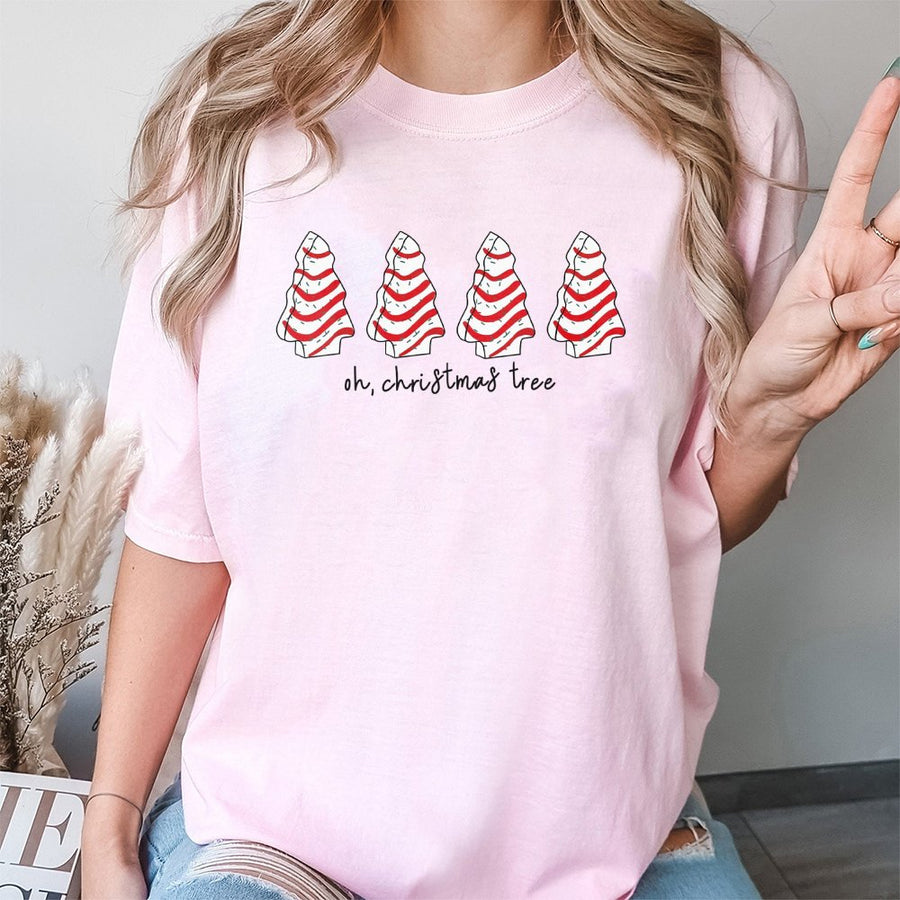 Oh Christmas Tree T-Shirt | Funny Candy Cane Tree Graphic | 100% Cotton Premium Tee | Cute Holiday Gift for Christmas Lovers