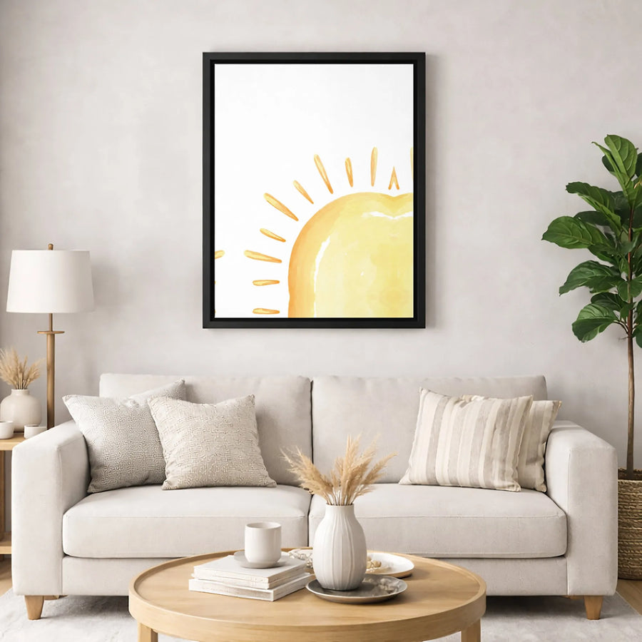Watercolor Rising Sun Canvas Print | Modern Minimalist Wall Art | 1.25-Inch Gallery Wrap | Premium Home Decor Gift