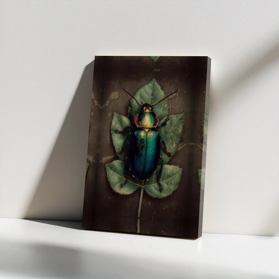 Iridescent Beetle Canvas Art | Vintage Entomological Illustration | Premium Fade-Resistant Print | Collector's Gift for Nature Lover