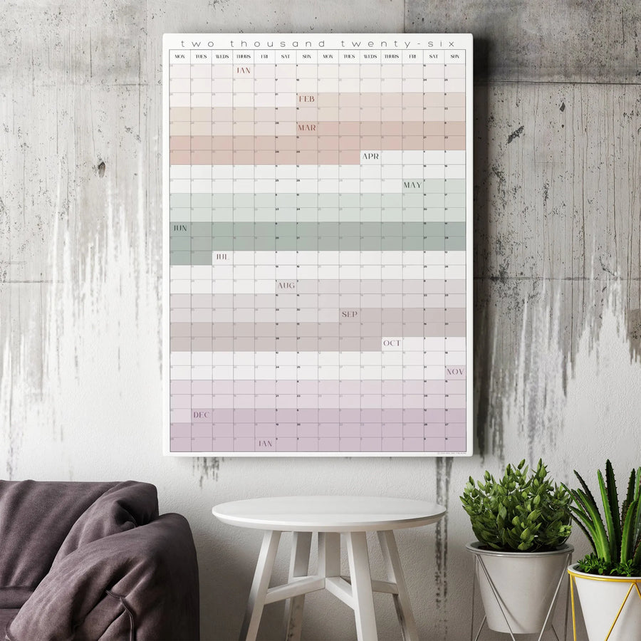 2026 Year Planner Wall Calendar | Minimalist Color Block Canvas Print | Premium 1.25-Inch Thick Gallery Wrapped | Modern Home Office Decor Gift