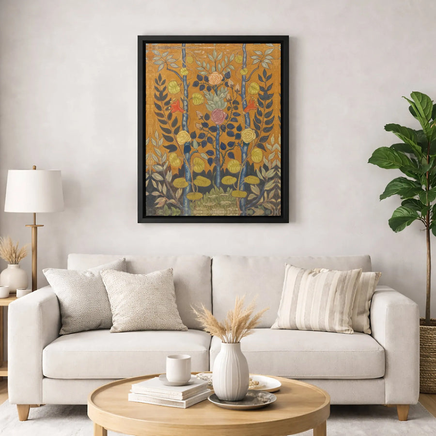 William Morris Rose Canvas Print | Vintage Floral Botanical Wall Art | Premium Gallery-Wrapped 1.25" Profile | Home Office Decor Gift